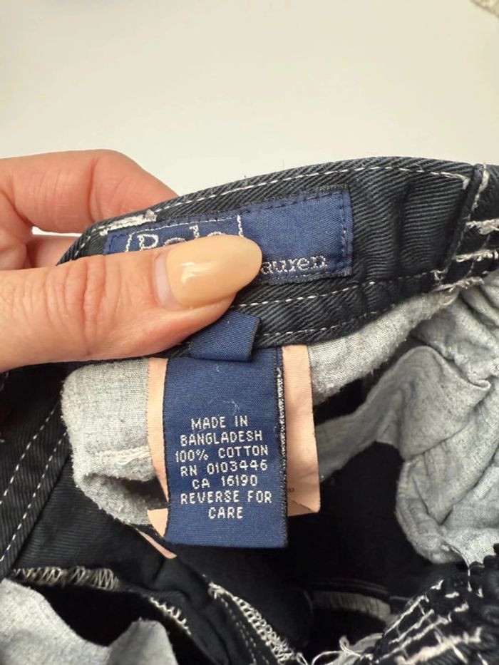 Short garçon Polo Ralph Lauren noir surpiqures blanches taille 9 mois - photo numéro 6