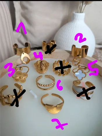 Bague ajustable en acier inoxydable Doré