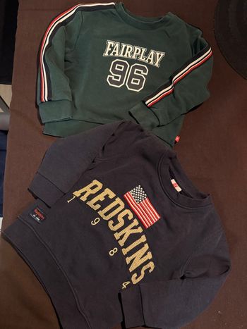 Lot 2 sweats 3 ans Redskin bleu