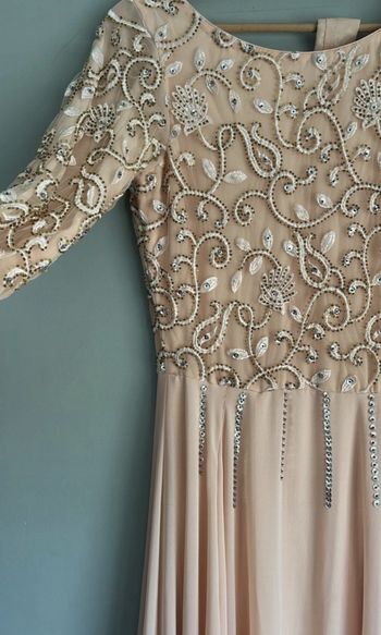 Robe longue beige rosé taille 36