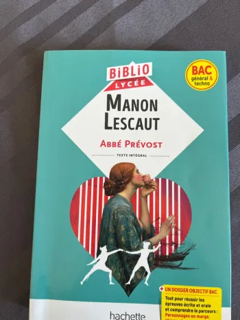 Livre Manon Lescaut Abbé Prévost