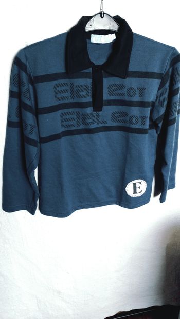 T shirt manches longues bleu rayé mely mela 10 ans