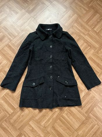 Manteau long 100% en laine noir New Man