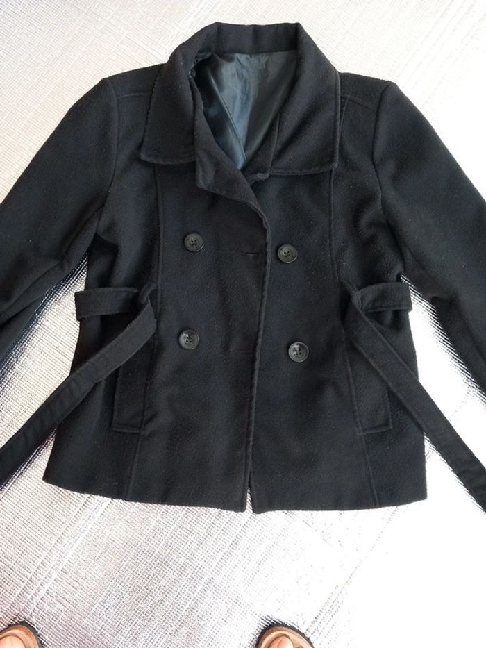 👧manteau caban noirT40 - photo numéro 4