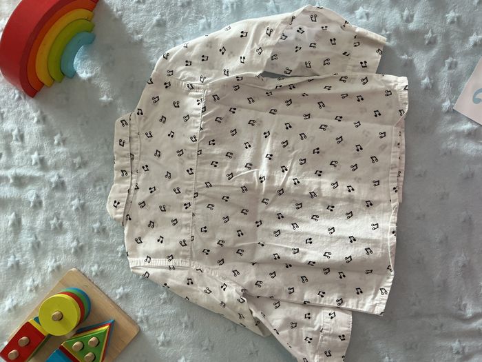 chemise manches longues blanc motifs notes de musique noir 23 mois - photo numéro 6