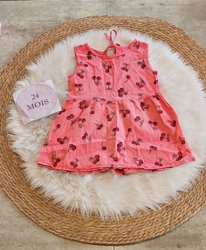 Robe cerise 18/24 mois été - photo numéro 2