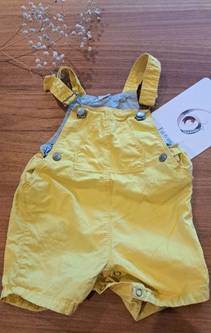 Salopette short jaune _ 6mois _ petit bateau