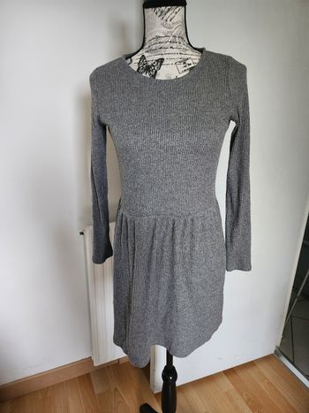 Robe courte grise  maille côtelée Kiabi Taille XS ou 34