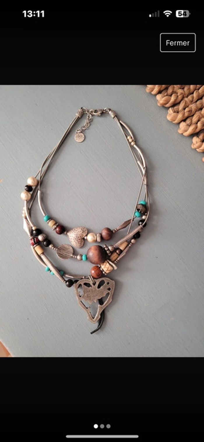 Collier multi rangs gas