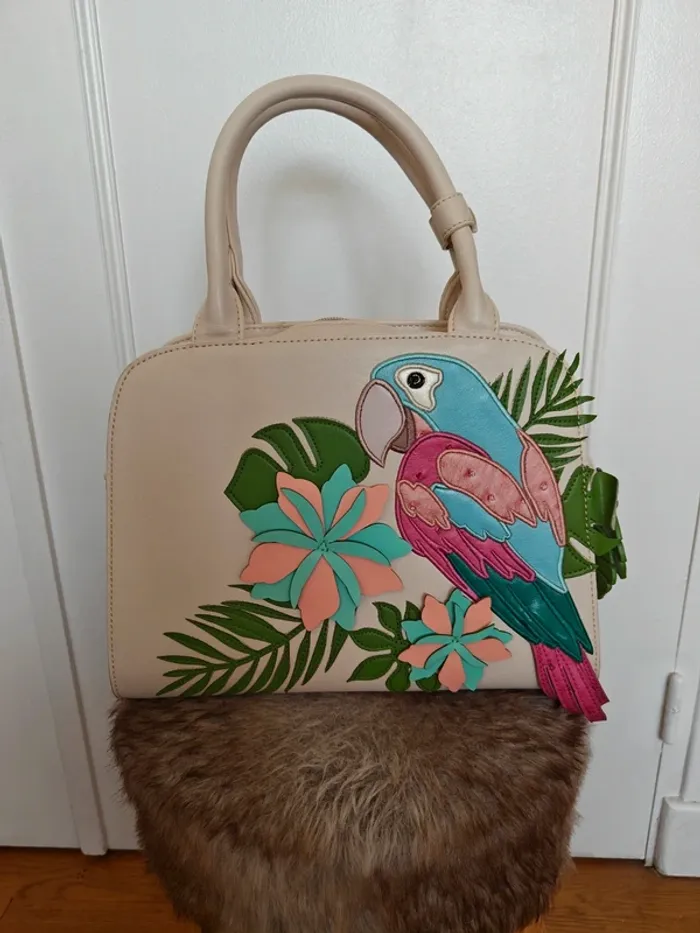 Sac et porte feuille motif perroquet - photo numéro 2