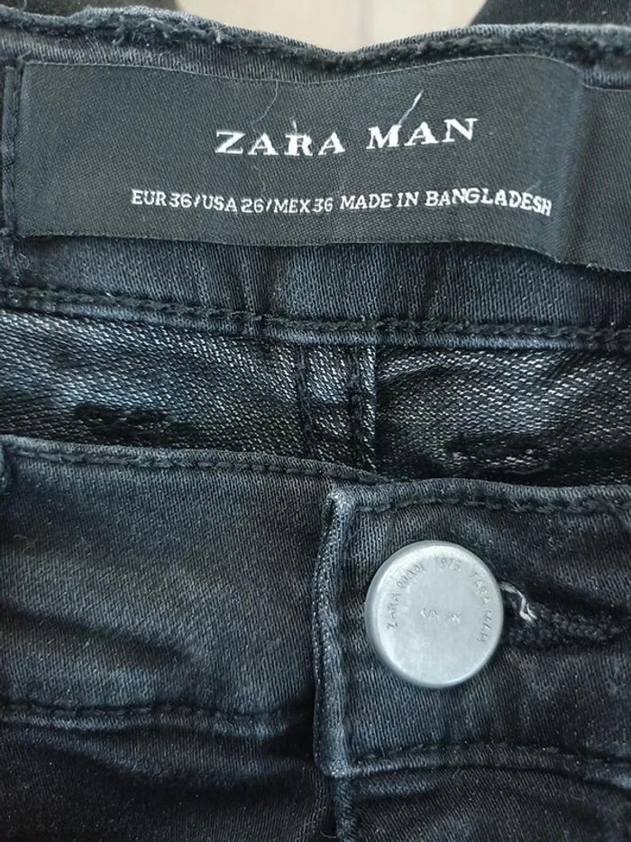 Short en jean homme Zara noir taille 36 - photo numéro 3