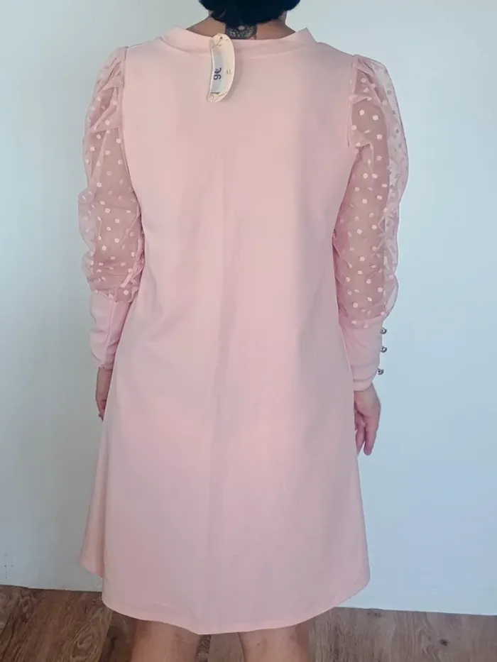 Robe rose à manches en tulle – L'Original Paris – Taille unique - photo numéro 2