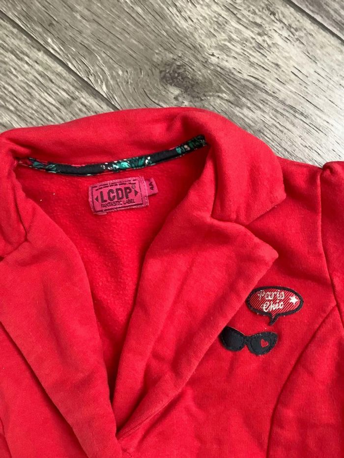 Veste rouge blazer  LCDP  4 ans - photo numéro 4