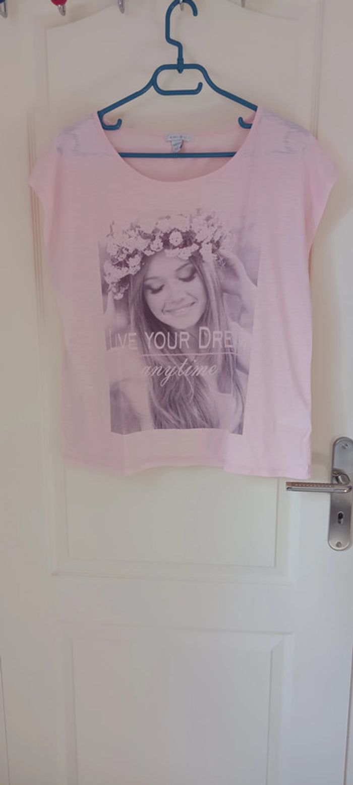 T-shirt femme rose