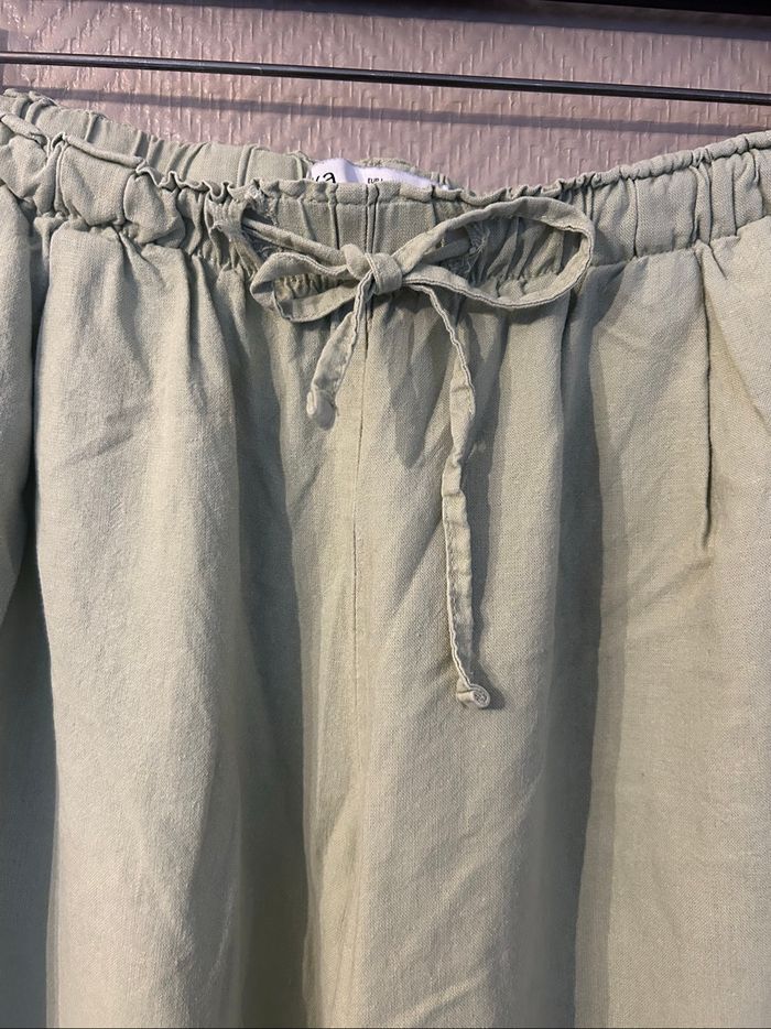 Pantalon à jambes larges contenant du lin - photo numéro 4