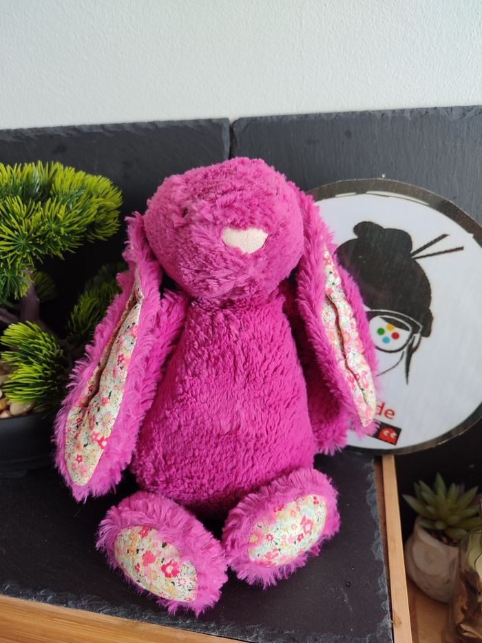 peluche jellycat lapin bunny bashfull blossom jelly2198 medium rose fleur Medium