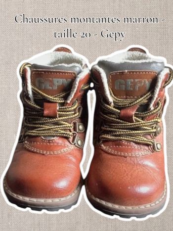 Chaussures montantes marron - taille 20 - Gepy