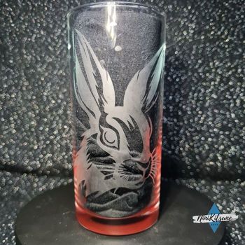 Gravure sur verre haut  Lapin