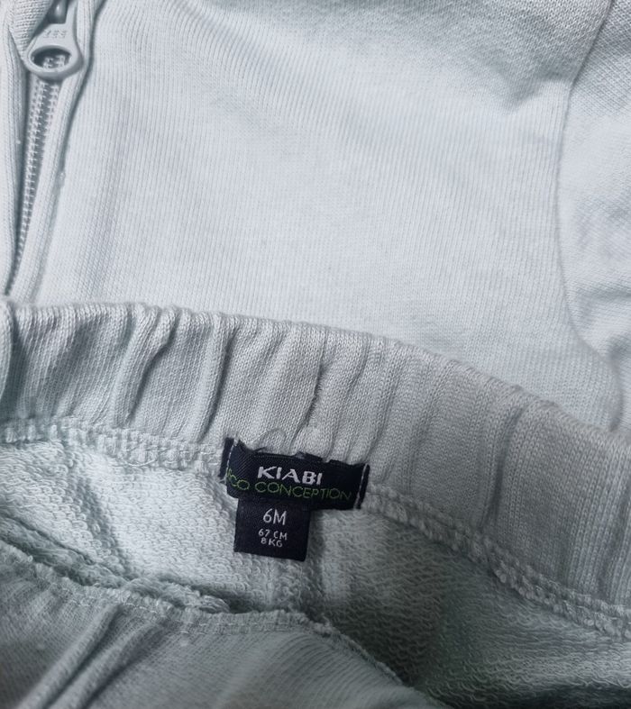 ensemble jogging garçon vert d'eau sweat zippé à capuche kiabi - photo numéro 2