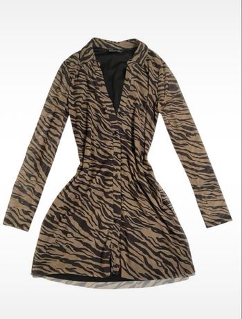 Robe en voile effet zèbre