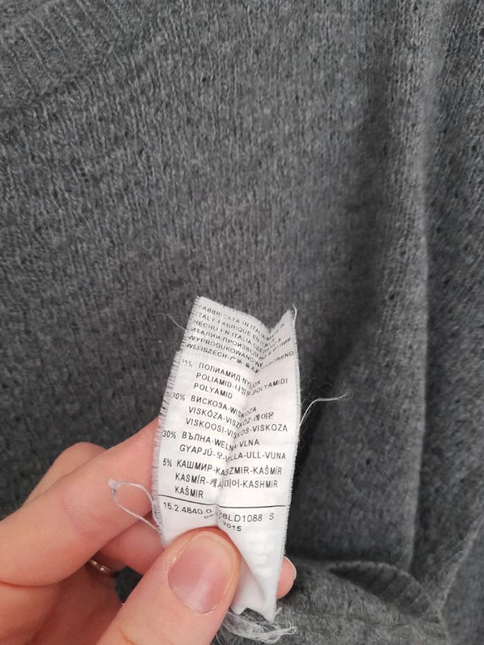 Pull gris foncé Stile Benetton Cashmere Blend taille S - photo numéro 3