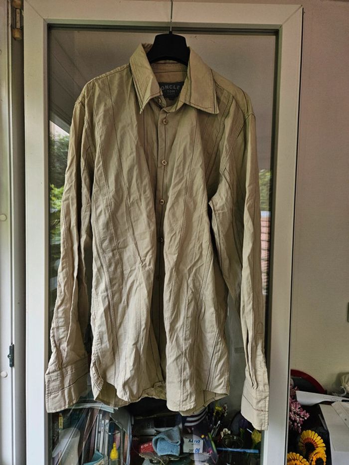 Chemise vintage crème taille 38 détails broderie