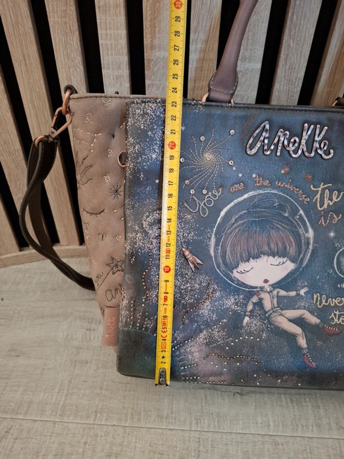 Sac à main et bandoulière Anekke marron theme espace lune spacial - photo numéro 20