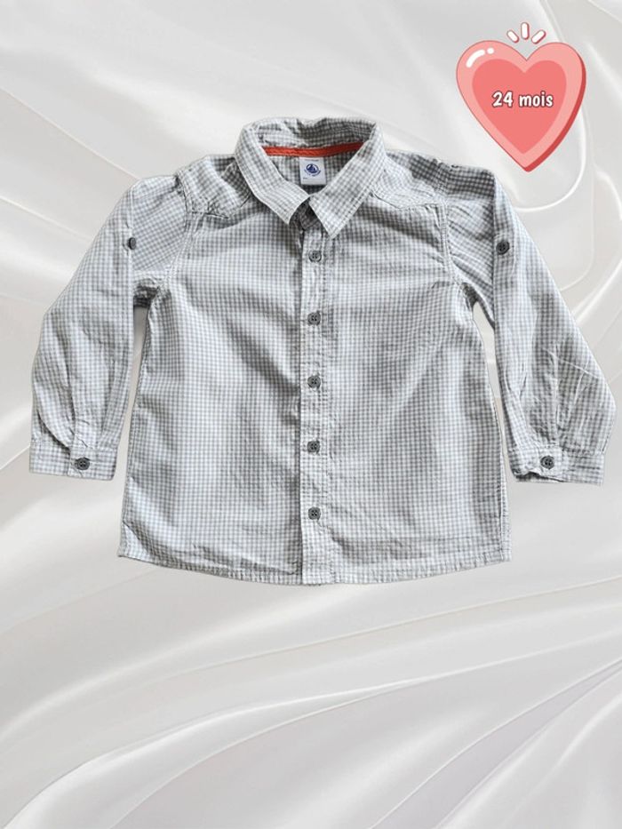 Chemise manches longues garçon 24 mois
