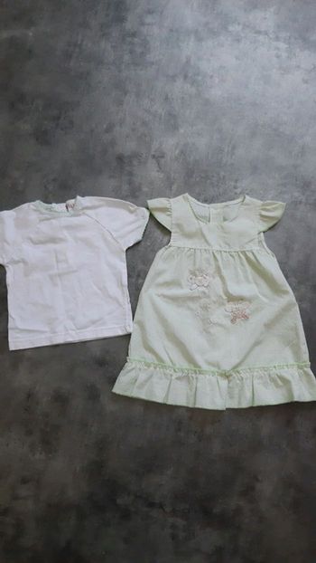 Robe légère + t-shirt manche courte fille