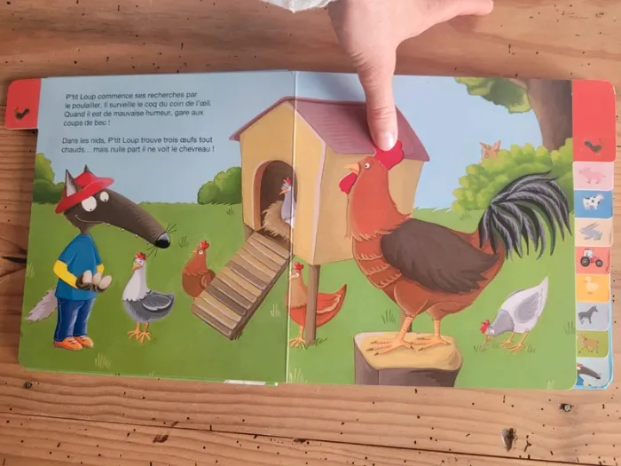 Livre cartonné à toucher P'tit Loup à la ferme - photo numéro 7