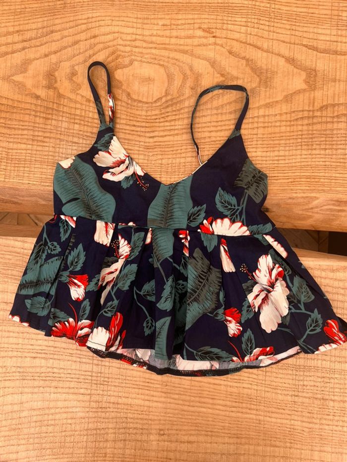 Blouse débardeur fleuri été fille 11 ans neuf - photo numéro 2
