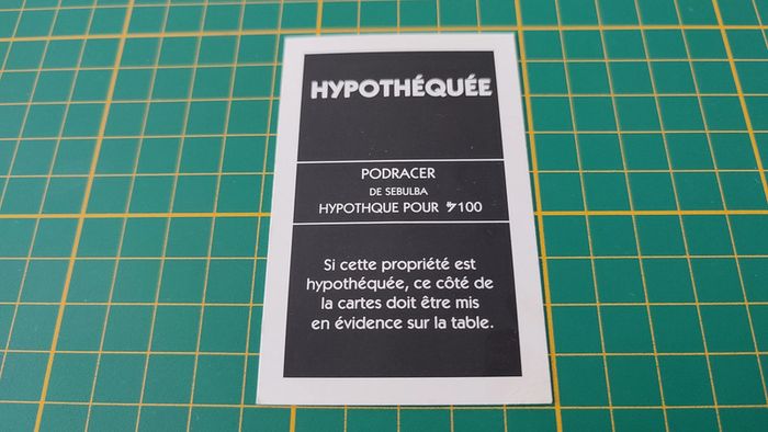 Propriété Podracer de Sebulba pièce détachée jeu de société Monopoly Star Wars épisode 1 #A81 - photo numéro 2