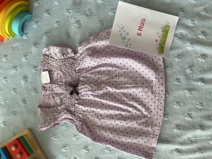 blouse sans manches parme à pois violet 6 mois - photo numéro 3