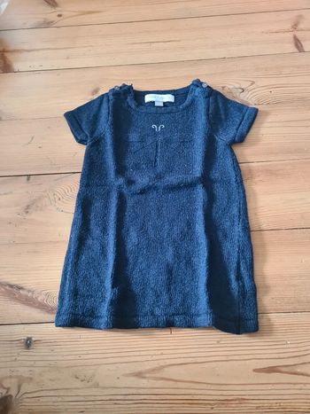 Robe chaude bleu marine 12 mois.