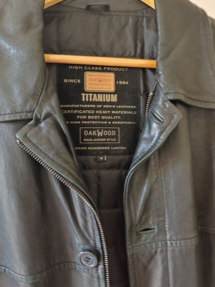 Veste en cuir noir pour homme - photo numéro 3