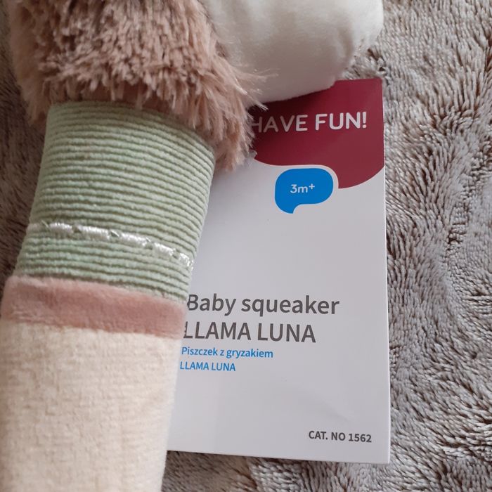 Neuf: Doudou Lama pouet-pouet +anneau dentition - photo numéro 4