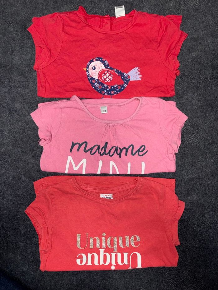 Lot tshirts fille 24mois