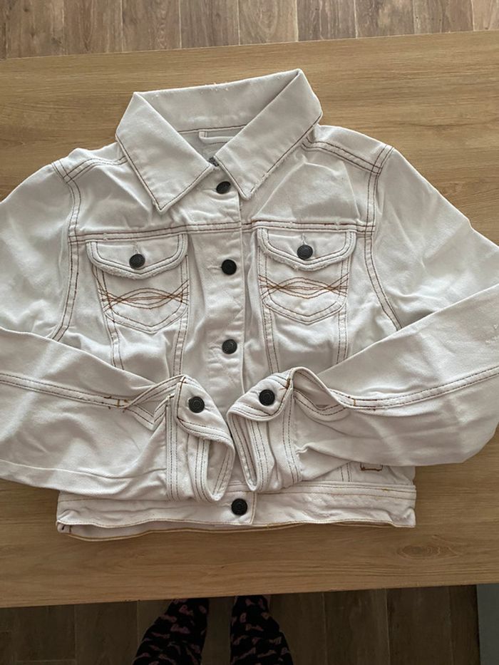 Veste en jean blanche taille M junior