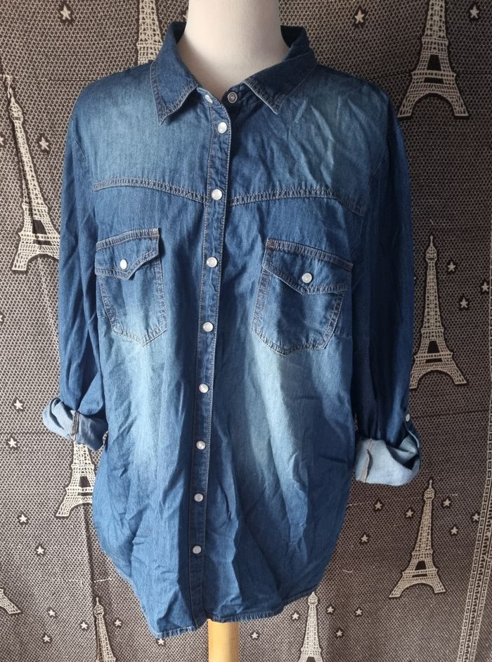 Chemise style jean manches retroussable taille 50 - photo numéro 8