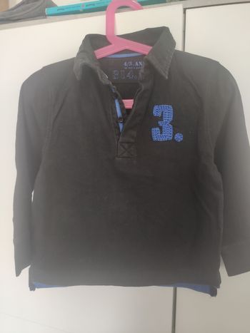 Kid's graffiti Polo noir 4 / 5 ans