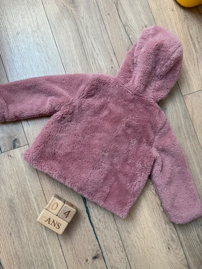 Veste fourrure « vieux rose » pour fille 3/4 ans TEX - photo numéro 2