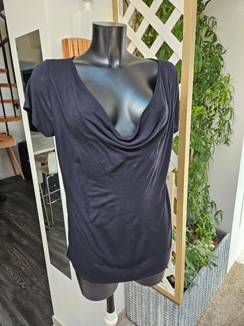 Sissy-boy blouse noir col tombant taille L