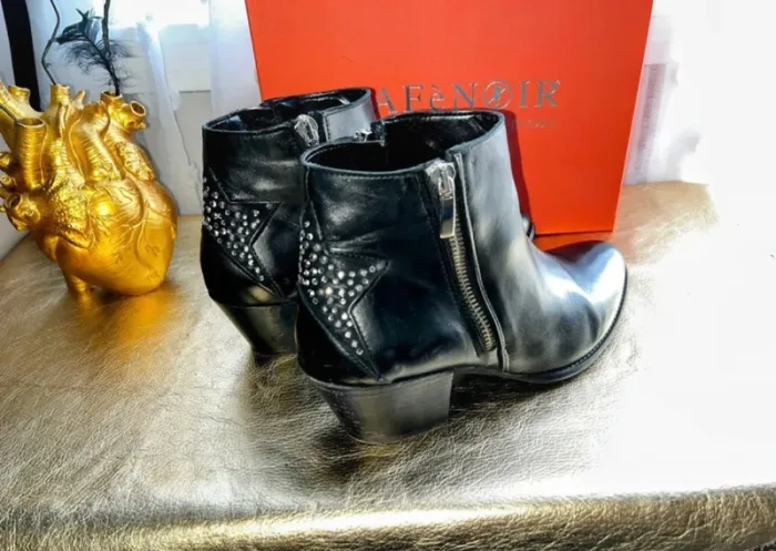 Borines en cuir et strass taille 38, Tres Bon État - CafeNoir - photo numéro 3