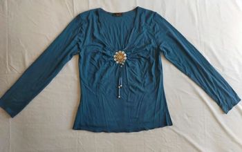 Maillot femme bleu, NEUF, longues manches, T40 L ·Neuf sans étiquette·Vie Nocturne