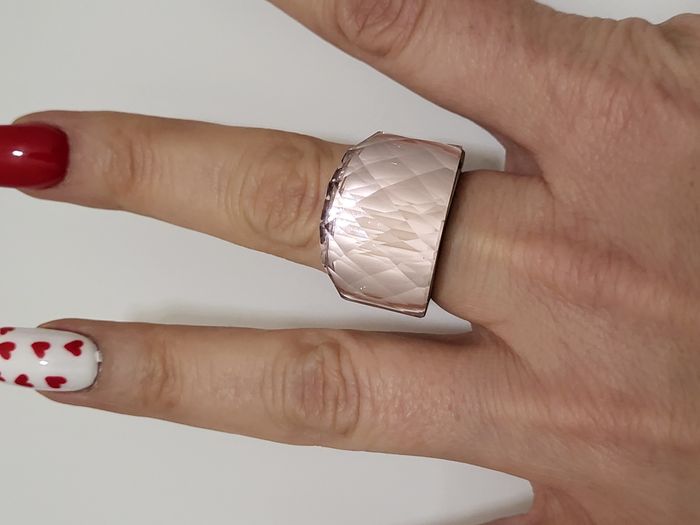 Bague acier inoxydable cristal rose taille 8 - photo numéro 3