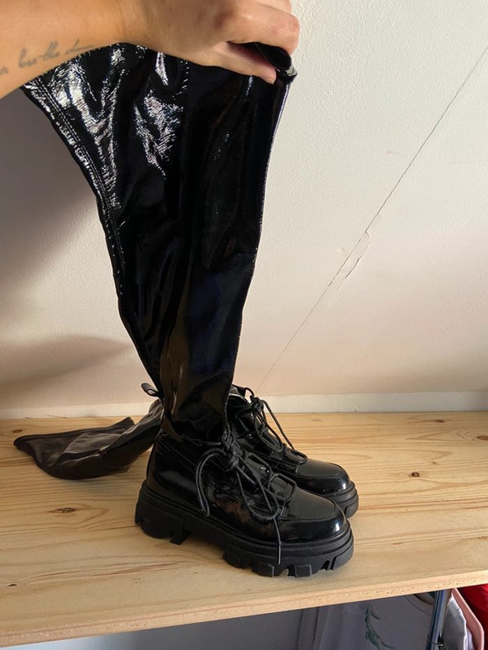 Cuissardes noires vernies - photo numéro 3