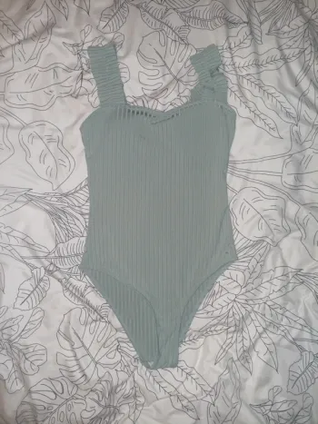 Maillot de bain côtelé vert d'eau