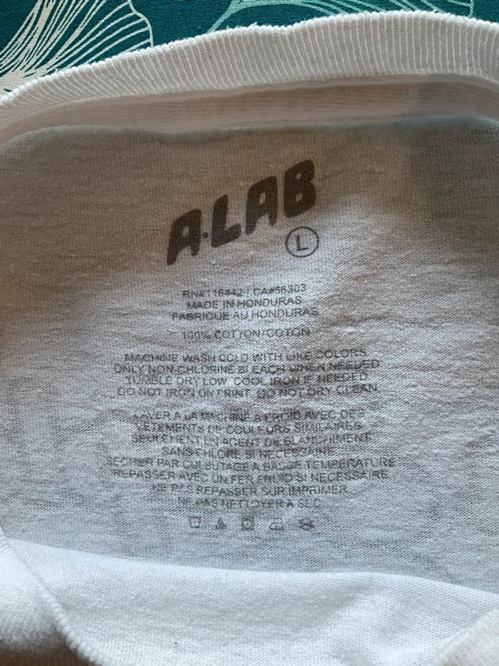 T-shirt blanc pour homme An apple a day taille L 374 - photo numéro 9