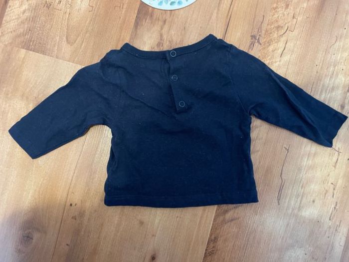 T-shirt manches longues bleu taille 3 mois - photo numéro 3
