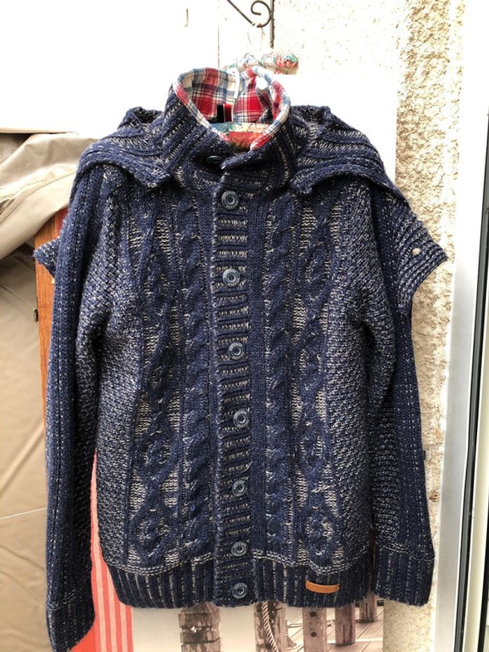 Gilet long en laine garçon taille S